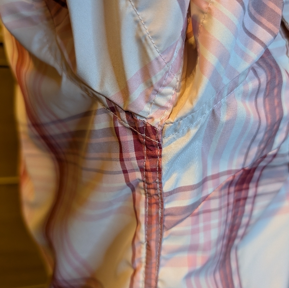 Eddie Bauer Pink Plaid Button-Up Short Sleeve Outdoor Shirt - Picture 10 of 13